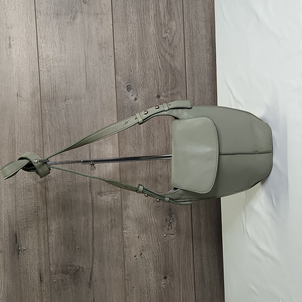 Lucky Brand Mint Green Small Leather Shoulder Bucket Bag